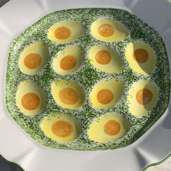 LAURIE GATE LOS ANGELES POTTERY DEVILED EGGS PLATTER VINTAGE CERAMIC - Picture 3 of 6